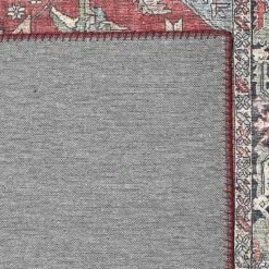 (D473) Fenix Red Medallion Chenille Area Rug, 5x7 -Home Decor Store d473 fenix red medallion chenille area rug 5x7 3