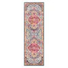 (D495) Floransa Pink Medallion Runner, 2x7