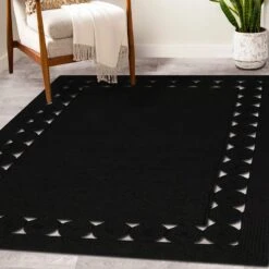 (D517) Found & Fable Black Braided Area Rug, 8x10 -Home Decor Store d517 found fable black braided area rug 8x10 6
