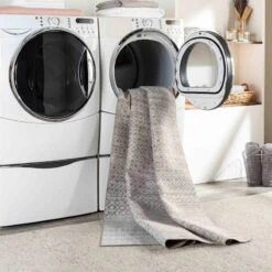 (D556) Lavadora Grey Global Design Washable Area Rug, 8x10 -Home Decor Store d556 lavadora grey global design washable area rug 8x10 6