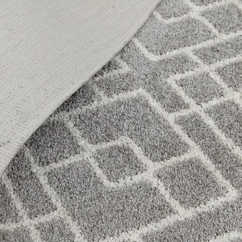 (D558) Salinas Grey & White Diamond Design Runner, 2x7 5 (D558) Salinas Grey & White Diamond Design Runner, 2x7 - Image 5