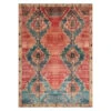 (D567) Freya Orange Medallion Washable Area Rug, 5x7
