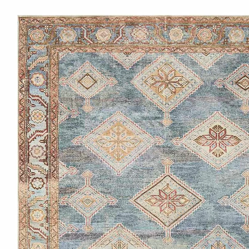 (D569) Freya Blue Multicolor Medallion Washable Accent Rug, 3x5 2 (D569) Freya Blue Multicolor Medallion Washable Accent Rug, 3x5 - Image 2