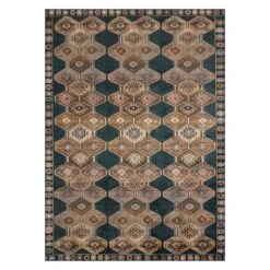 (D571) Freya Black Medallion Washable Area Rug, 8x10