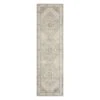 (D576) Honeybloom Grand Villa Taupe Medallion Runner, 2x7