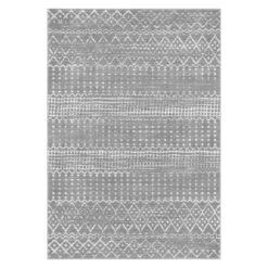 (D580) Harput Grey Tribal Area Rug, 5x7