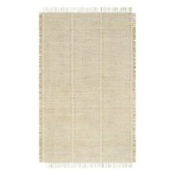 (D583) Honeybloom Mason Natural Fringe Accent Rug, 3x5