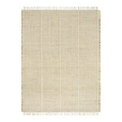 (D583) Honeybloom Mason Natural Fringe Area Rug, 5x7