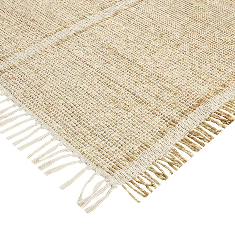 (D583) Honeybloom Mason Natural Fringe Area Rug, 8x10 2 (D583) Honeybloom Mason Natural Fringe Area Rug, 8x10 - Image 2