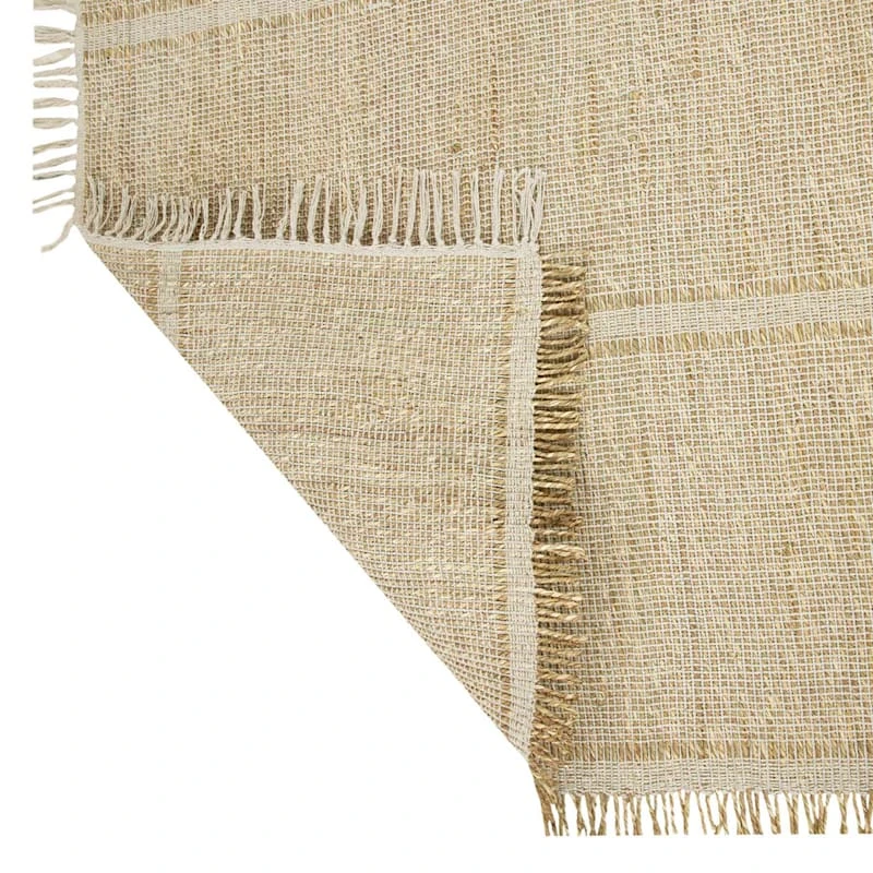 (D583) Honeybloom Mason Natural Fringe Area Rug, 8x10 3 (D583) Honeybloom Mason Natural Fringe Area Rug, 8x10 - Image 3