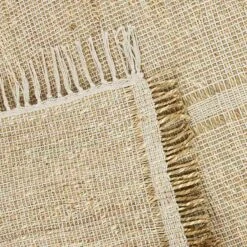 (D583) Honeybloom Mason Natural Fringe Runner, 2x7 -Home Decor Store d583 honeybloom mason natural fringe runner 2x7 5