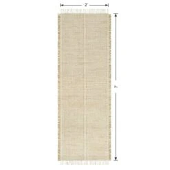 (D583) Honeybloom Mason Natural Fringe Runner, 2x7 -Home Decor Store d583 honeybloom mason natural fringe runner 2x7 6