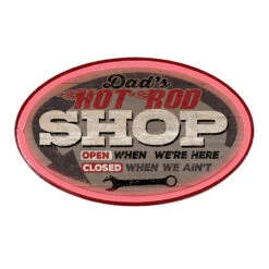 Dads' Hot Rod Shop Neon Sign, 16x10