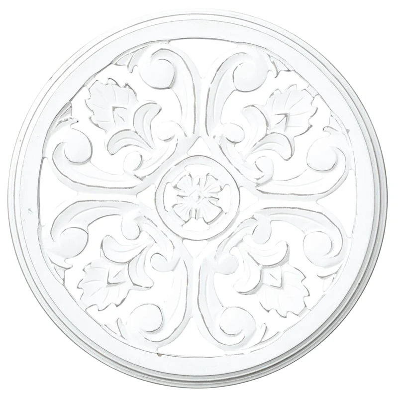 Dania Hand Carved White Wooden Panel Decor, 16" 1 Dania Hand Carved White Wooden Panel Decor, 16"