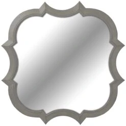 Decorative Shape Pewter Injection Frame Wall Mirror, 30"