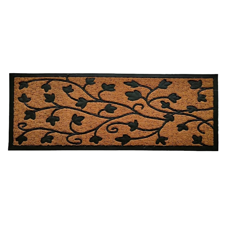 Double Door Leaf Coir Mat, 18x48 1 Double Door Leaf Coir Mat, 18x48
