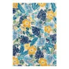 (E264) Santa Monica Blue Floral Indoor & Outdoor Area Rug, 5x7