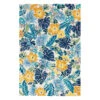 (E264) Santa Monica Blue Floral Indoor & Outdoor Area Rug, 7x10