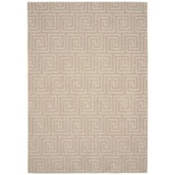 (E316) Milan Silver Greek Key Indoor & Outdoor Area Rug, 5x7
