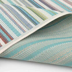 (E441) Scope Aqua Green Striped Accent Rug, 2x4 -Home Decor Store e441 scope aqua green striped accent rug 2x4 6