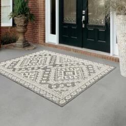 (E475) Tracey Boyd Athens Grey Diamond Design Area Rug, 5x7 -Home Decor Store e475 tracey boyd athens grey diamond design area rug 5x7 6