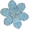 Embossed Blue Metal Flower Wall Decor, 16"