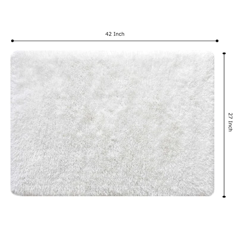 EVE WHITE SHAG ACCENT RUG 27X42 5 EVE WHITE SHAG ACCENT RUG 27X42 - Image 5