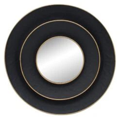 Found & Fable Black Framed Round Wall Mirror, 27"