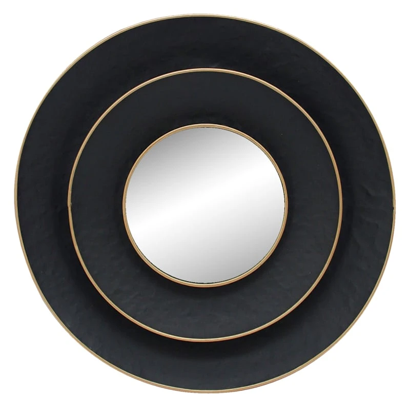 Found & Fable Black Framed Round Wall Mirror, 27" 1 Found & Fable Black Framed Round Wall Mirror, 27"