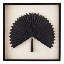 Found & Fable Glass Framed Fan Wall Art, 18"