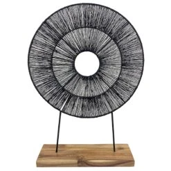 Found & Fable Round Black Jute Decor, 22"