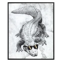 Framed Alligator Canvas Wall Art, 16x20