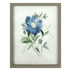 Framed Blue Floral Wall Art, 11x14
