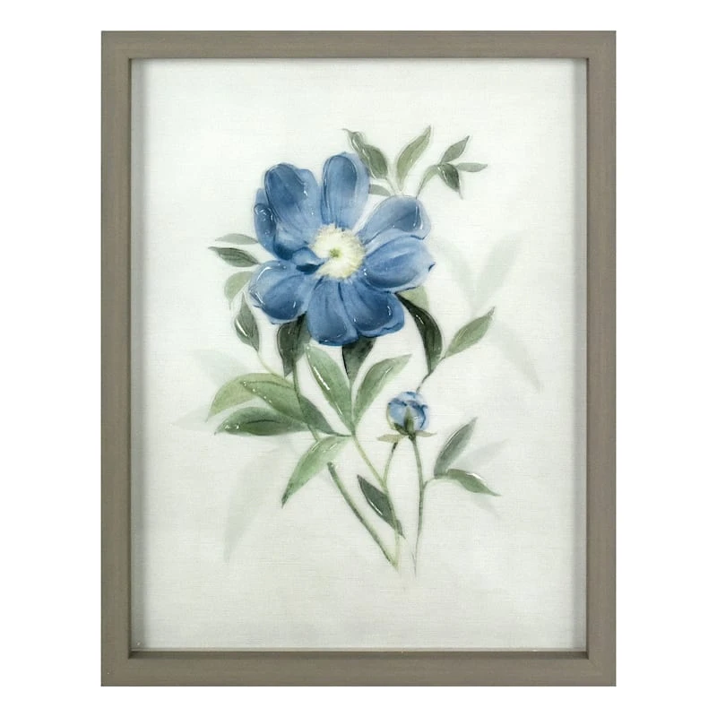 Framed Blue Floral Wall Art, 11x14 1 Framed Blue Floral Wall Art, 11x14