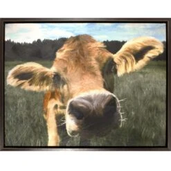 Framed Cow Canvas Wall Art, 25x19