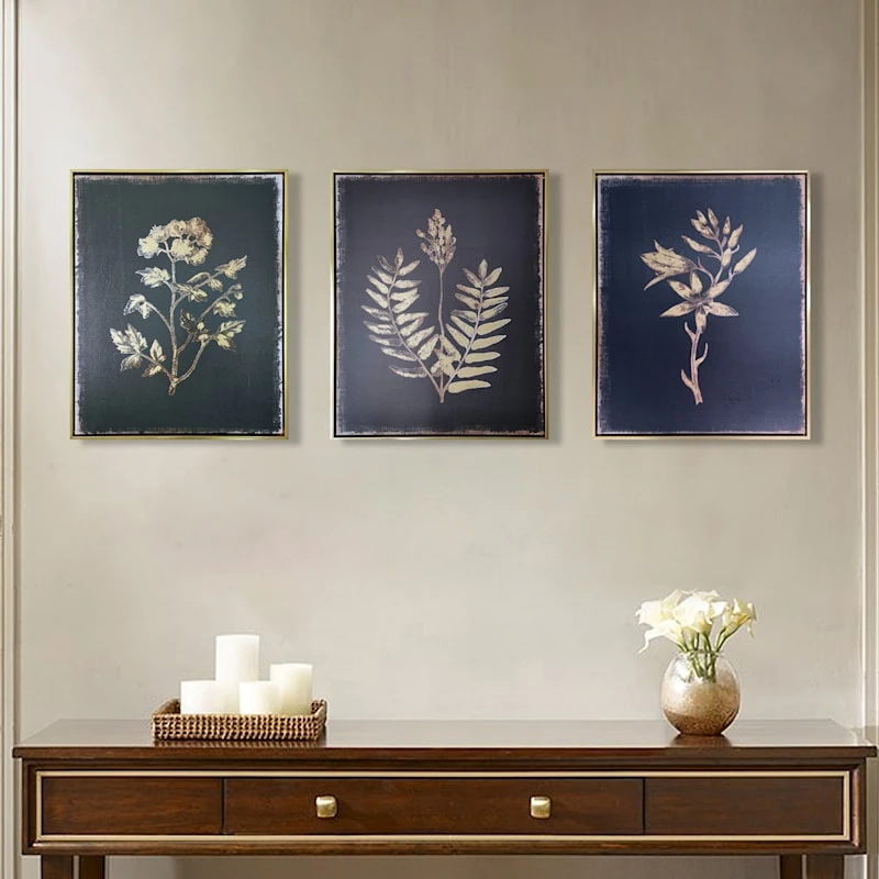 Framed Cut Leaved Phacelia Foiled Canvas Wall Art, 17x21 2 Framed Cut Leaved Phacelia Foiled Canvas Wall Art, 17x21 - Image 2