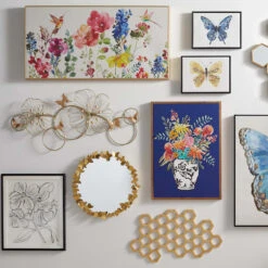 Framed Flower Garden Canvas Wall Art, 47x24 -Home Decor Store framed flower garden canvas wall art 47x24 3