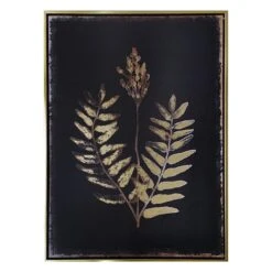 Framed Flowering Fern Foiled Canvas Wall Art, 17x21