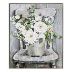 Framed Potted Flowers Canvas Wall Art, 20x24