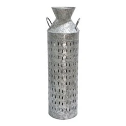 Galvanized Metal Floor Vase, 35"