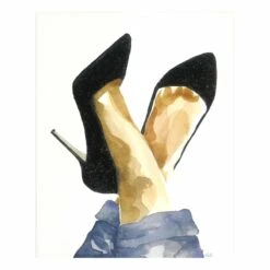 Glam Shoes Glittered Canvas Wall Art, 11x14