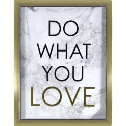 Glass Framed Do What You Love Foiled Art With Two-Tone Wall Art, 12x16