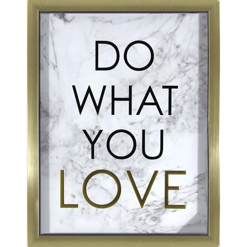 Glass Framed Do What You Love Foiled Art With Two-Tone Wall Art, 12x16 1 Glass Framed Do What You Love Foiled Art With Two-Tone Wall Art, 12x16