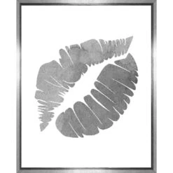 Glass Framed Lip Wall Art, 11x14