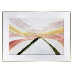 Glass Framed Ribbon Landscape Print Wall Art, 44x32