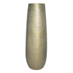 Gold Striated Floor Vase, 36"