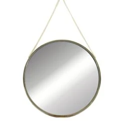 Gold With Chain Round Wall Mirror, 18"
