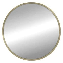 Grace Mitchell Champagne Metal Round Wall Mirror, 35"