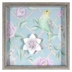 Grace Mitchell Framed Bird Lattice Print Wall Art, 12"