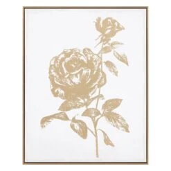 Grace Mitchell Framed Gold Foiled Flower Canvas Wall Art, 16x20